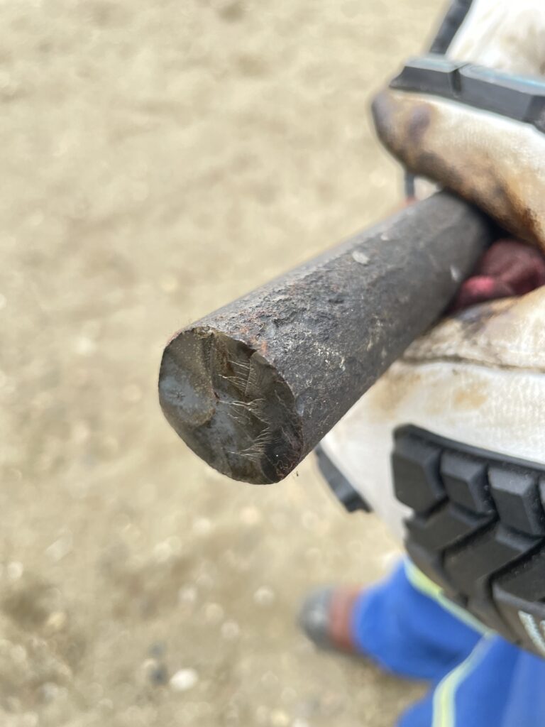 KeBond in situ, showcasing the broken GR 75 sucker rod.