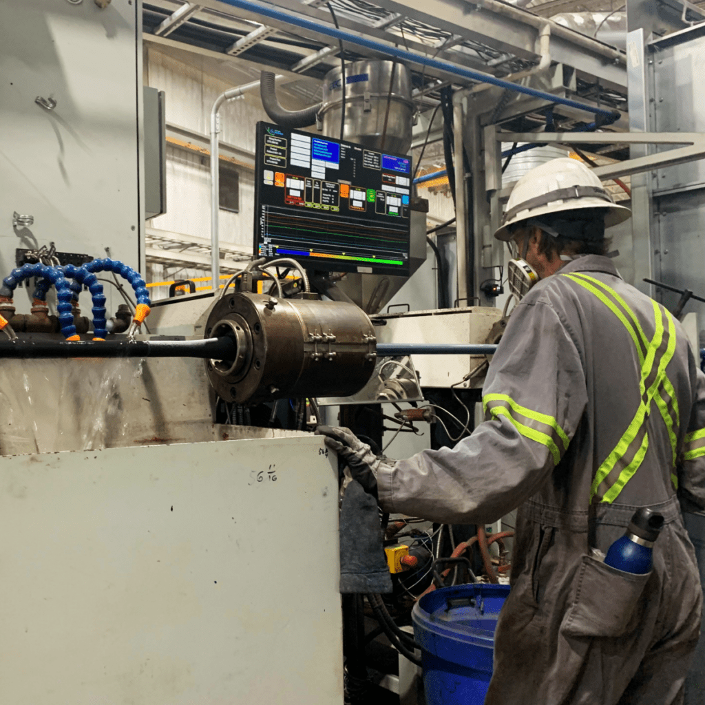 Kebond coated continuous sucker rod at Lifting Solutions' Edmonton manufacturing facility. 